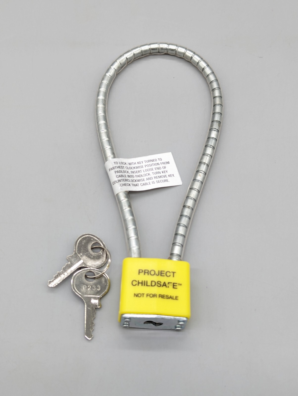 Project Child Safe Firearms Guns Weapons Cable Safety Locks Padlocks x 2