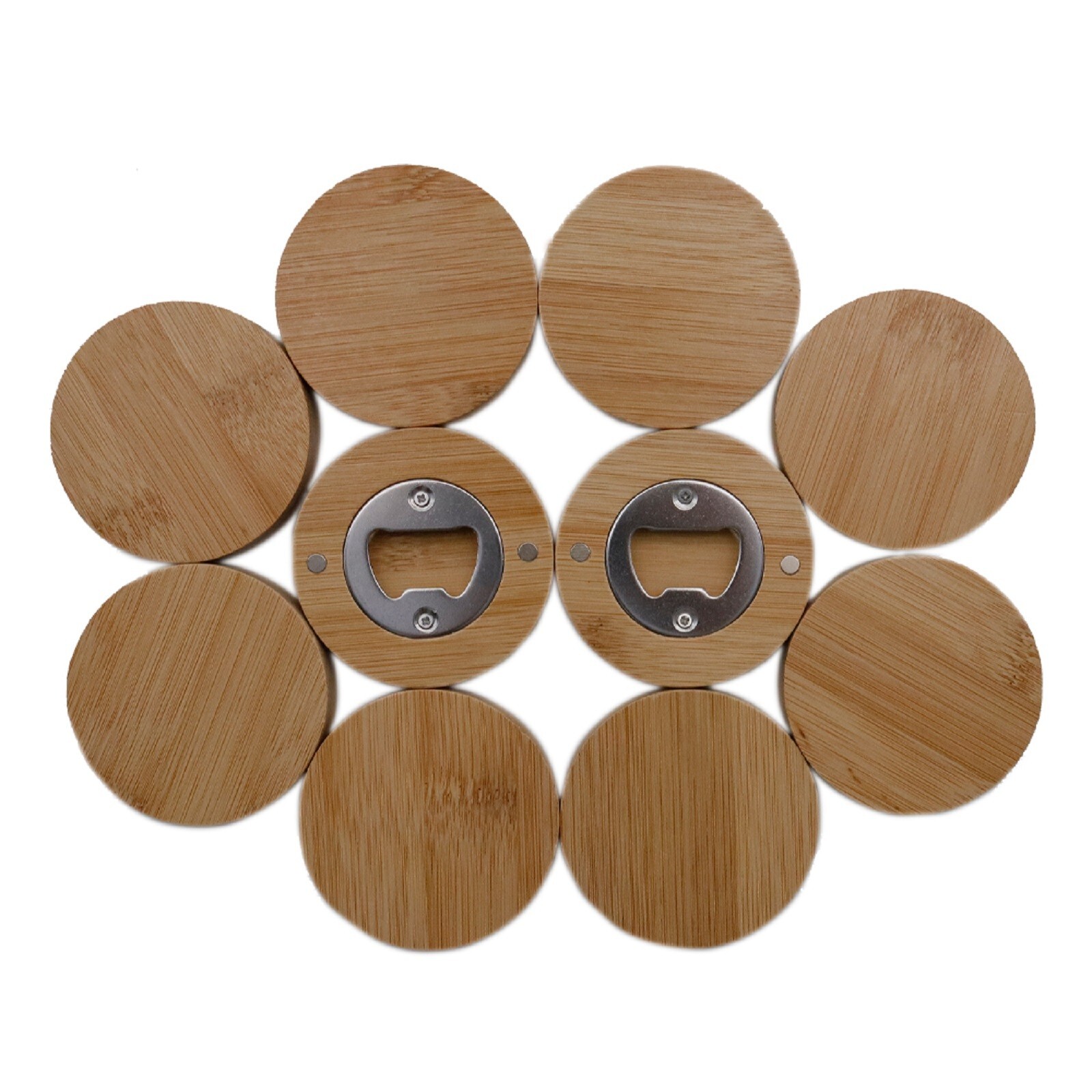 10pack Wooden Bottle Opener Fridge Magnet Openers Laser Engraving Patterns DIY