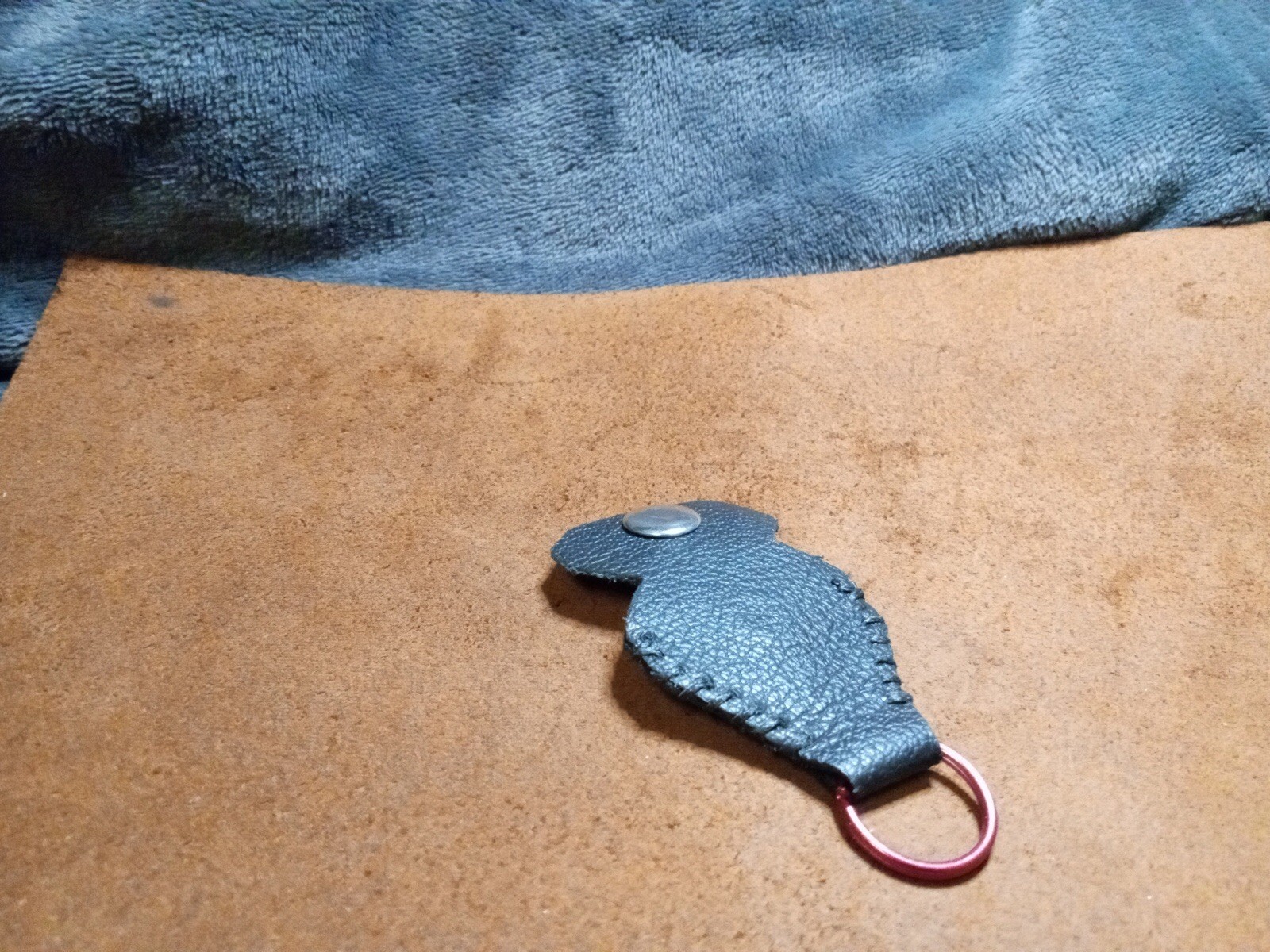 Leather Guitar Pick Holder Keychain (handmade)