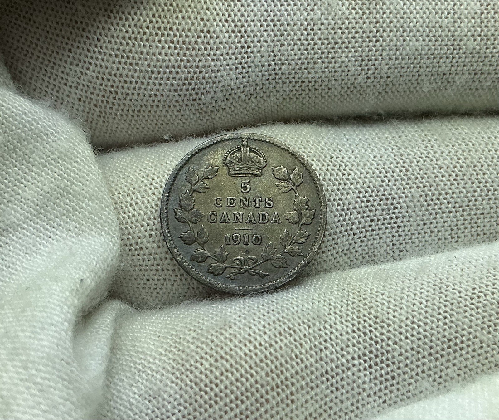 1910 Canada .925 Silver Five 5 Cents 5c KM#13 Edward VII - F341