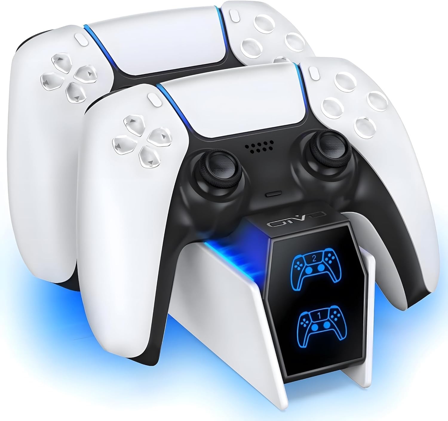 PS5 Controller Charger with 2 Cable Types 2H Fast Charge Station P4 White 1
