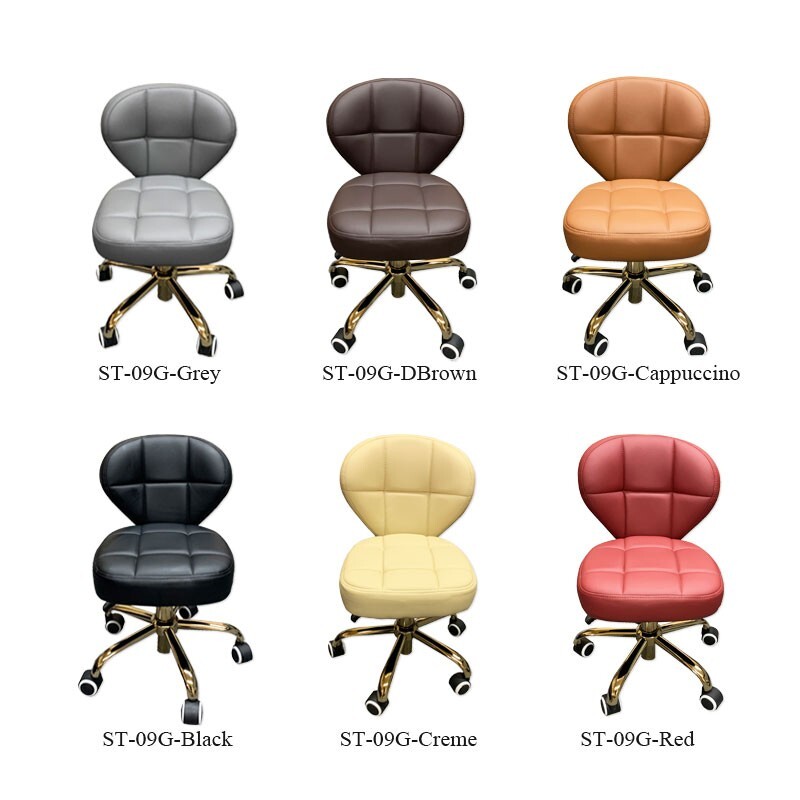 VTD Brand New 2025 Golden Base Pedicure Stool BLACK/WHITE/CAPPUCCINO/GREY/DBROWN