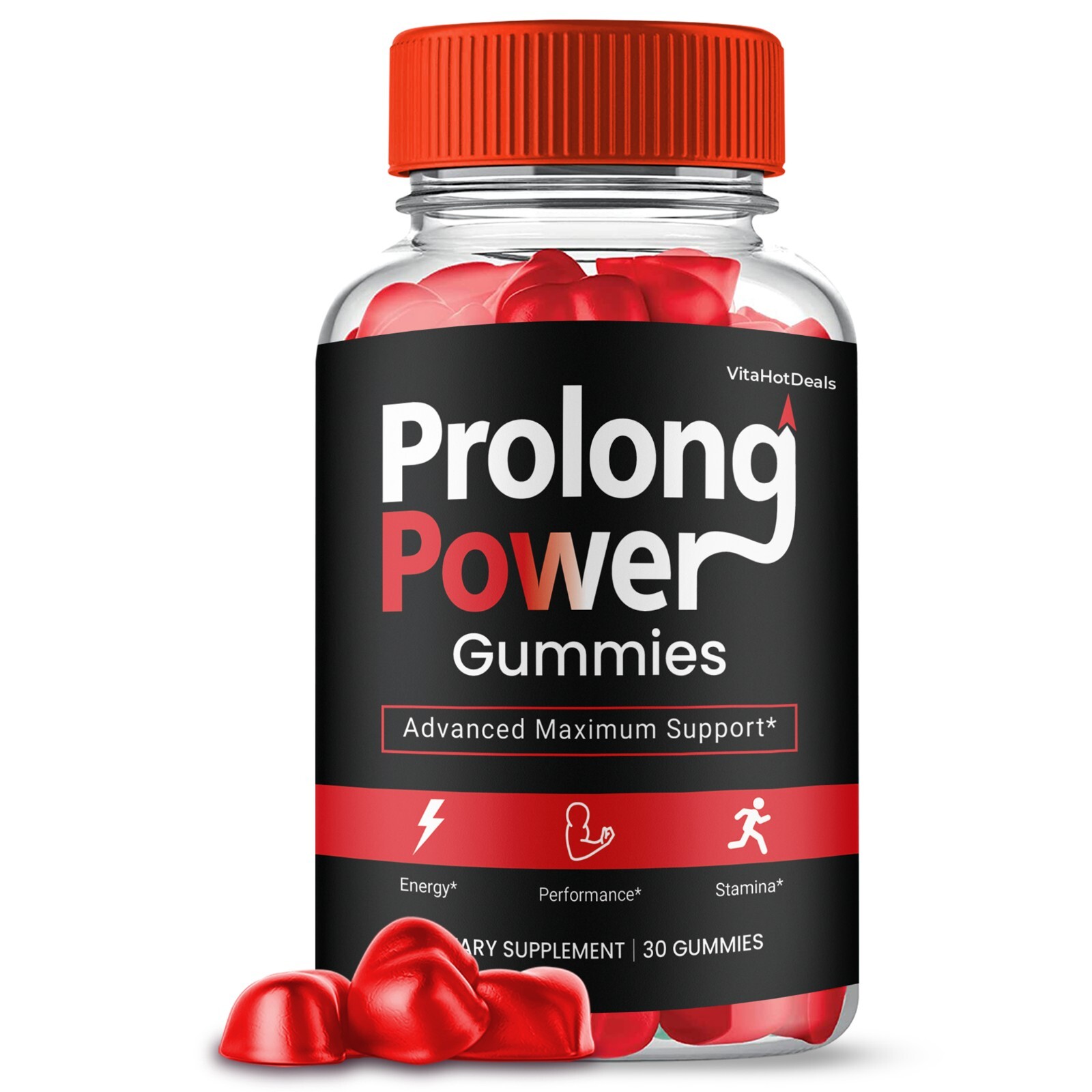 Prolong Power Gummies for Men, Max Strength Male Performance Formula (10 Pack)