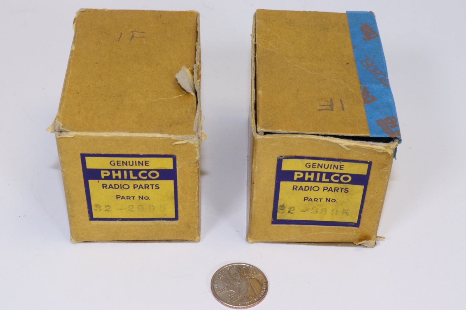 PAIR - PHILCO - MODEL 32-2995 - IF TRANSFORMER - 455 kHz - NOS - BOXED