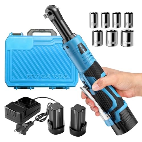 FULLYEA Electric Ratchet Wrench Set,18V Cordless Ratchet Tool Kit,550 RPM,