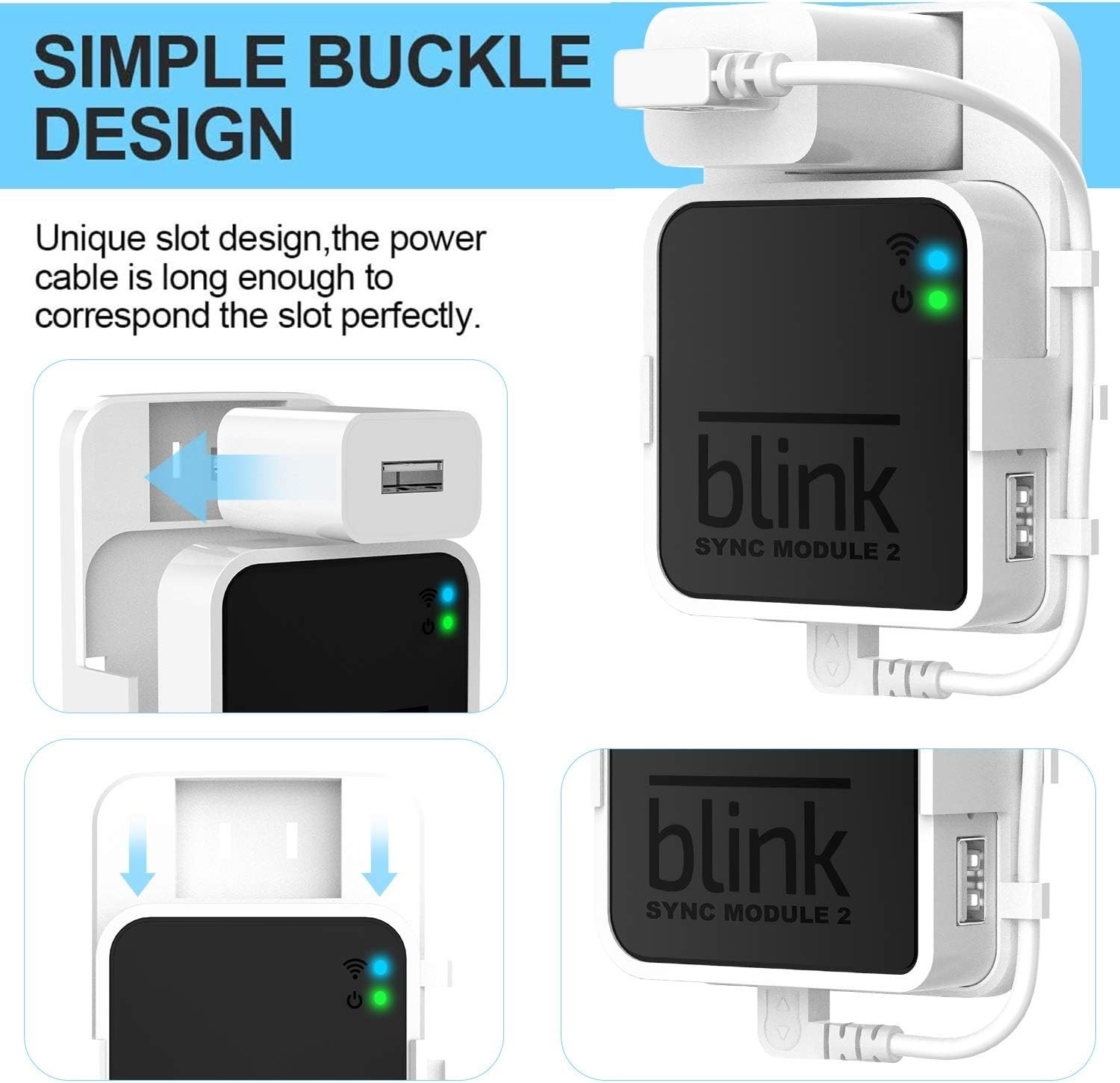 Durable Outlet Mount for Blink Sync Module 2 - Flexible and Portable Solution