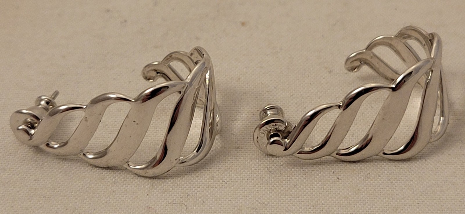 Monet Silver Tone Post Earrings