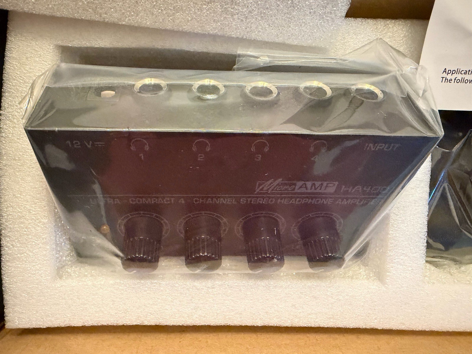 MicroAMP HA400 4-Channel Stereo Headphone Amp - Open Box / New Sealed Inside