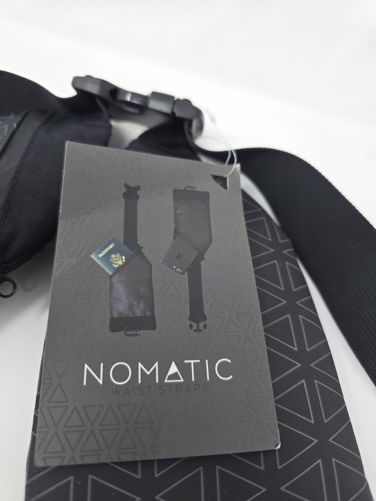 Nomatic Travel Bag Waist Straps Black Triangle Pattern New