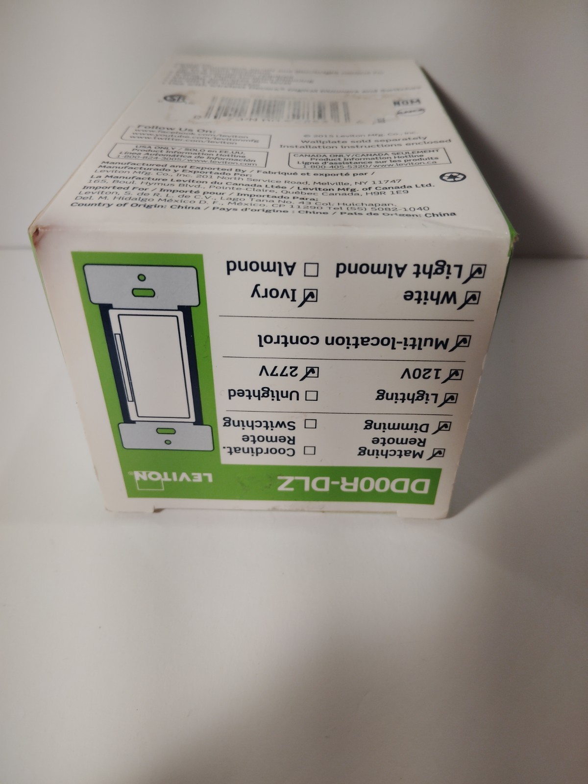Leviton DD00R-DLZ Decora switch for multi-location 120V