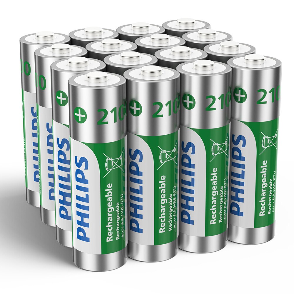 16 PCS Original 100% Philips 1.2v AA Ni-MH Rechargeable Original Battery 2100mAh