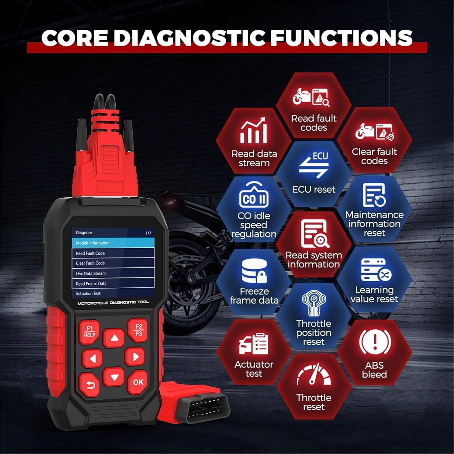 FXTUL M4 Motorcycle Diagnostic Tool for Harley-Davidson 4P/6P, Read/Clear Codes