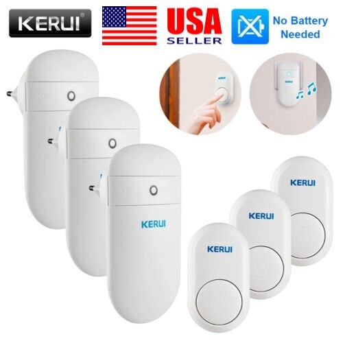 Wireless Doorbell Chime Waterproof Plug-In Receiver Remote Door Bell Long Range