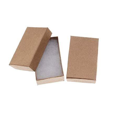 6 Pack Brown Kraft Cotton Filled Color Cardboard Neck, Ring, Earring, Pendant,