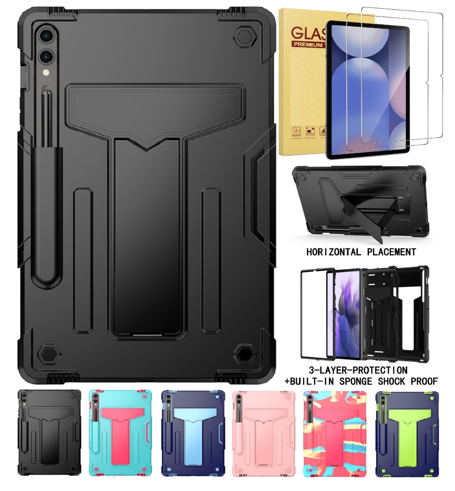 Samsung Tab S10 FE+ Case Protective Stand Cover for Galaxy Tab S10 FE Plus 13.1"