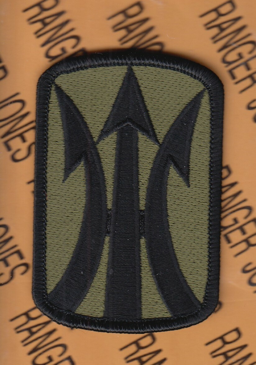 US Army 11th infantry Brigade OD Green / Black BDU 3" patch m/e