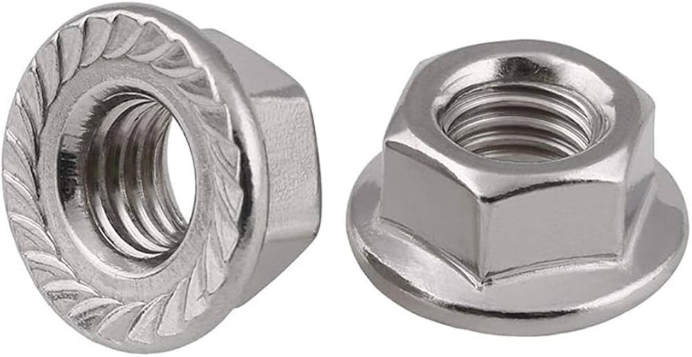 Serrated Flange Lock Nuts Stainless Steel 18-8 304 UNC UNF All Sizes Listing