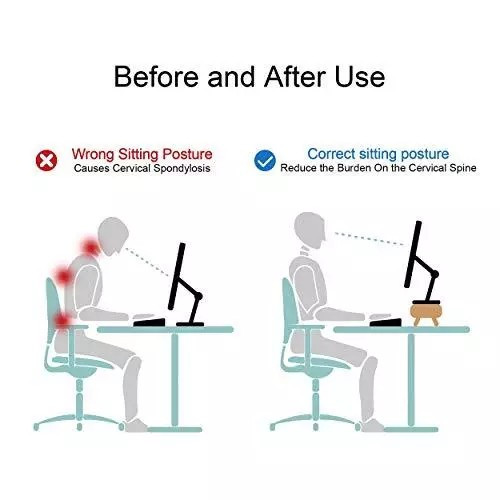 Homerays Bamboo Monitor Stand Riser, No Assembly Required, Ergonomic Bamboo Wood