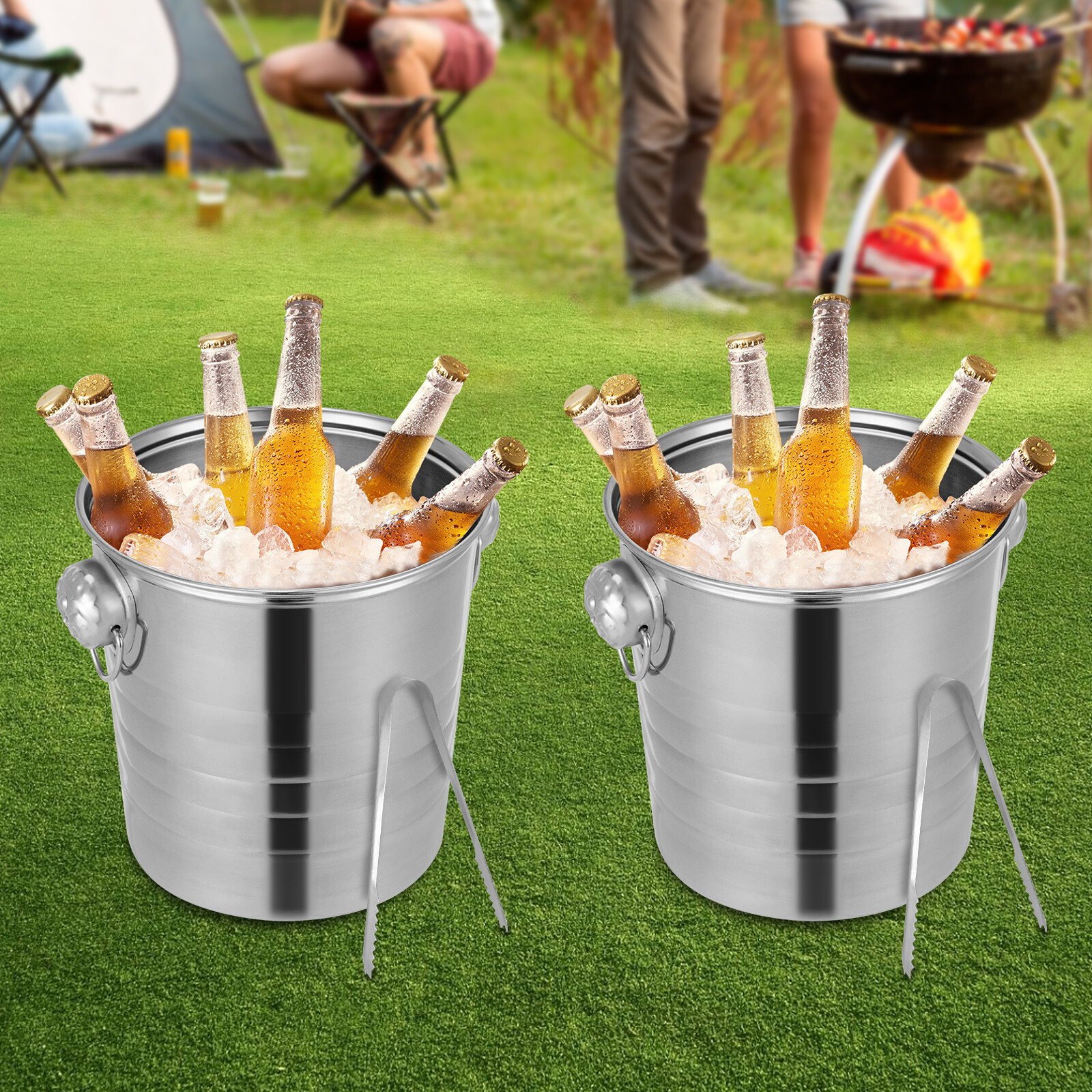 Stainless Steel Beverage Tubs Large Ice Bucket Drink Buckets For Parties Wedding