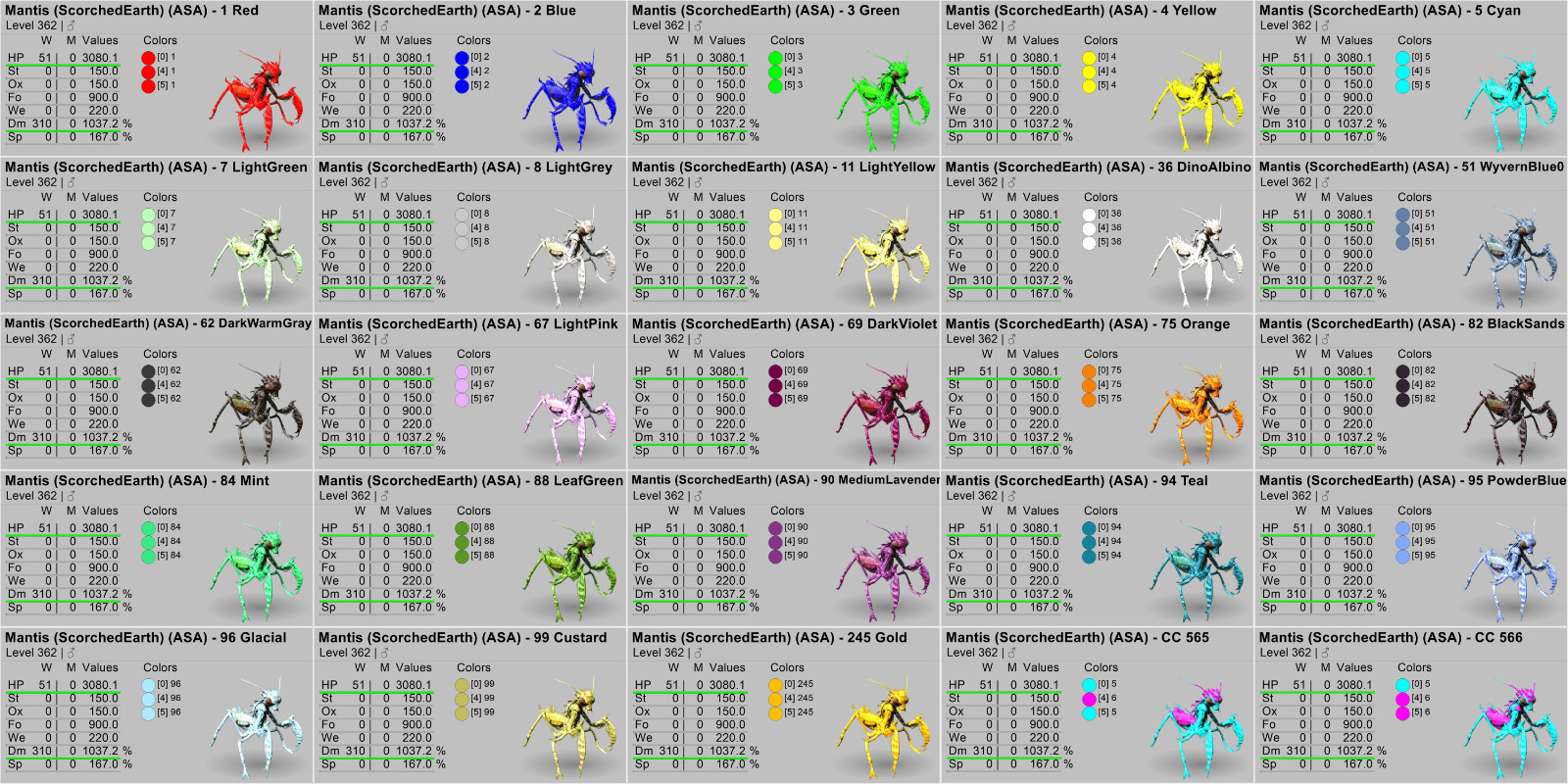 Ark Survival Ascended PVE Mantis TOP STATS