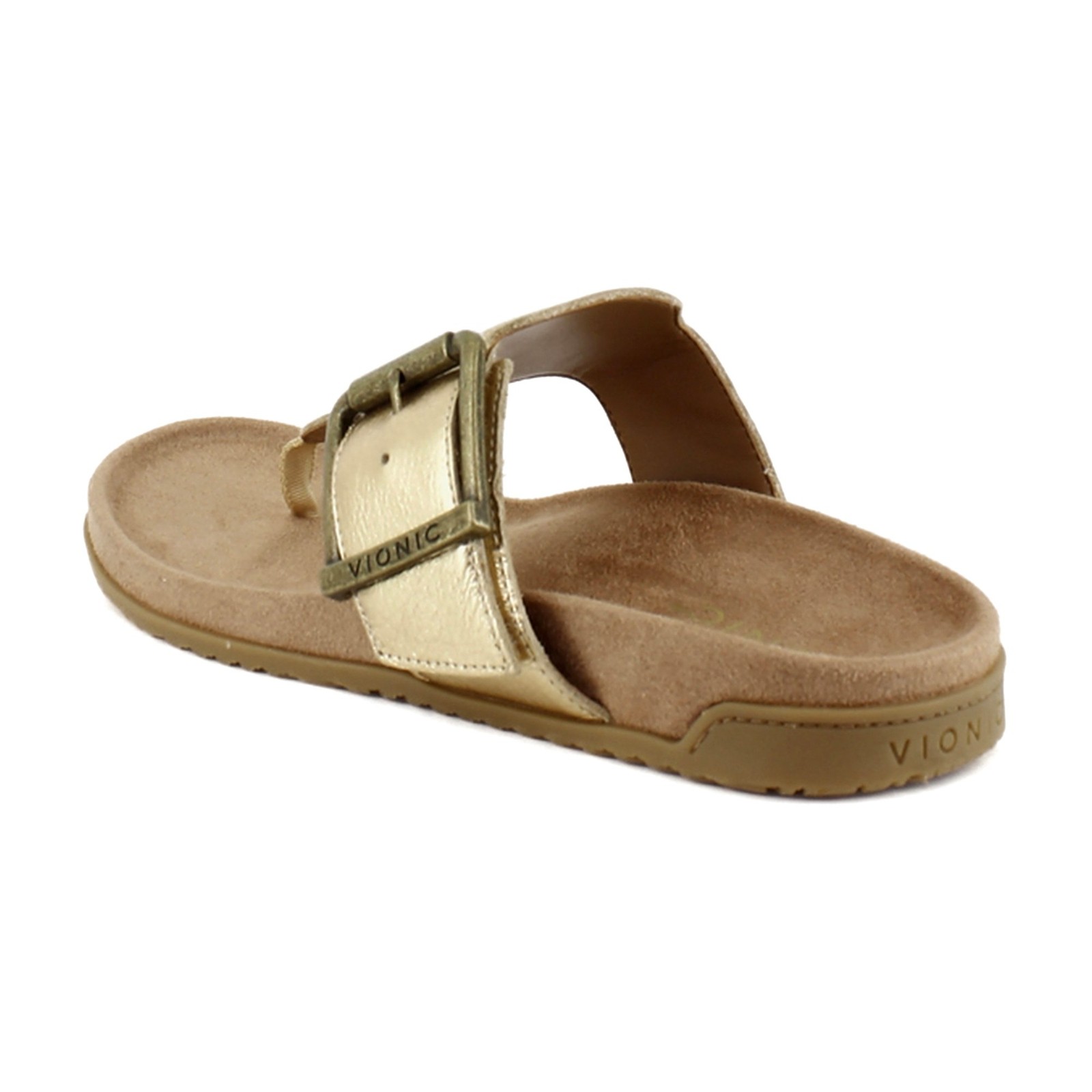 Vionic Emma Womens Sandals Gold Leather