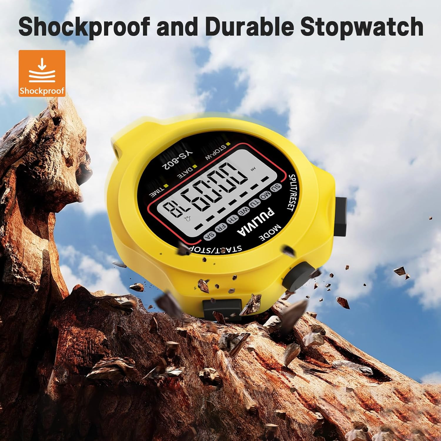 Professional Digital Sports Stopwatch Timer for Coaches - Yellow