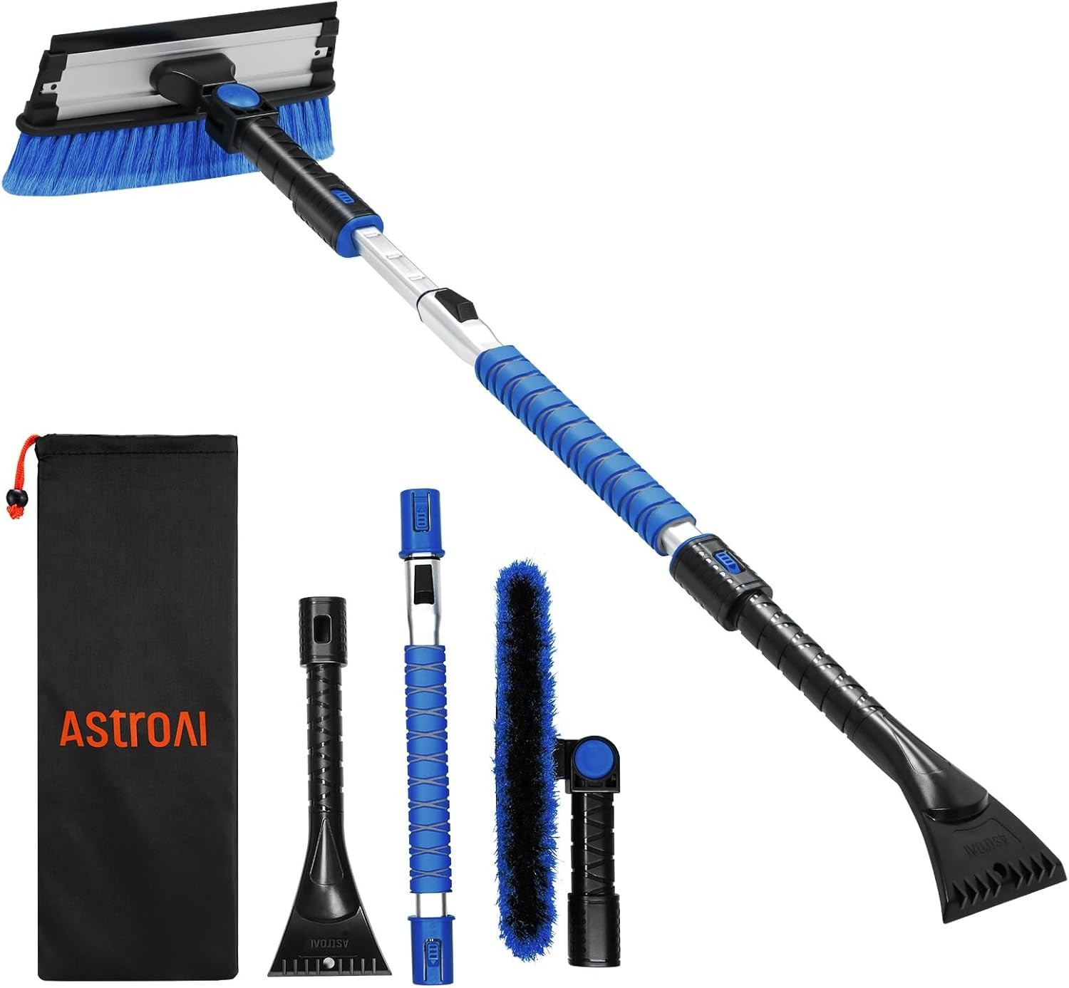 Durable 3-in-1 Ice Scraper with Telescoping Handle - Effortless Winter Car Care