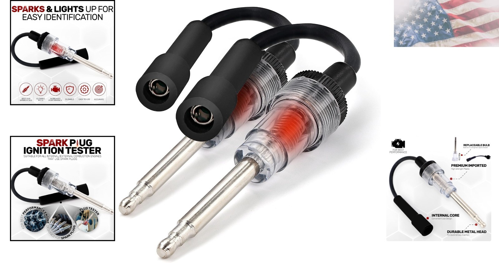 Ram-Pro Engine Spark Tester - Reliable Ignition Tool for 6-12 Volt Engines 2 PK