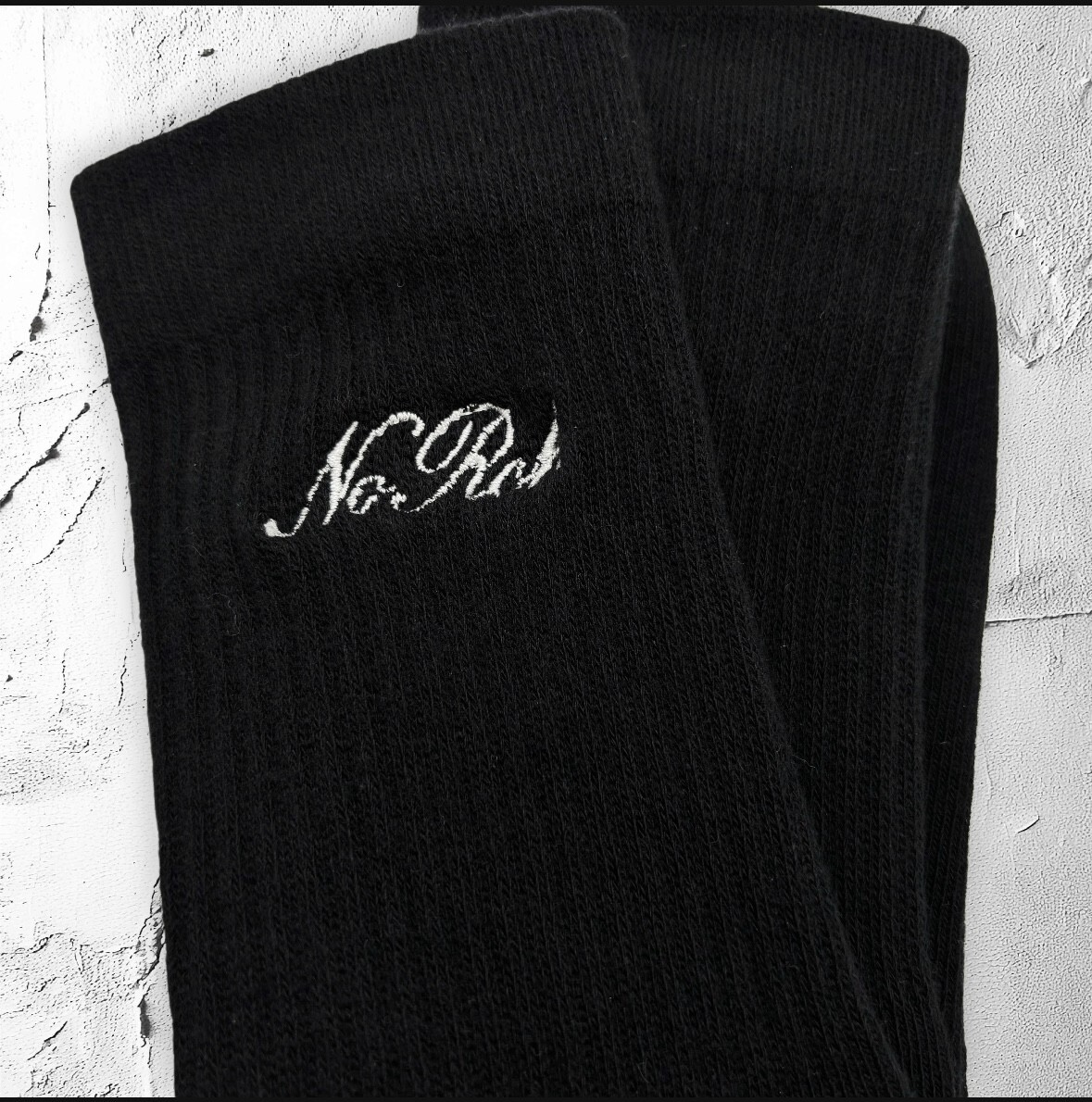 NoRch Classic Script Crew Socks Black