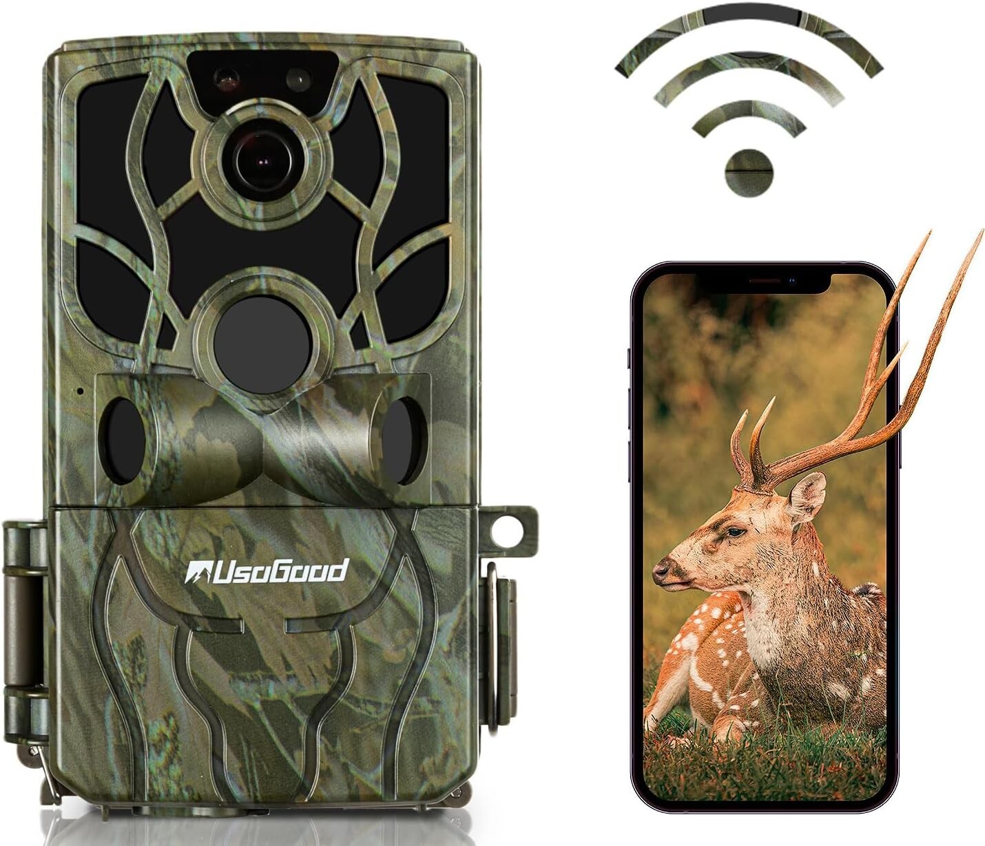 WiFi Trail Camera 4K 48MP Game Cameras with No Glow Infrared Night Vision IP66