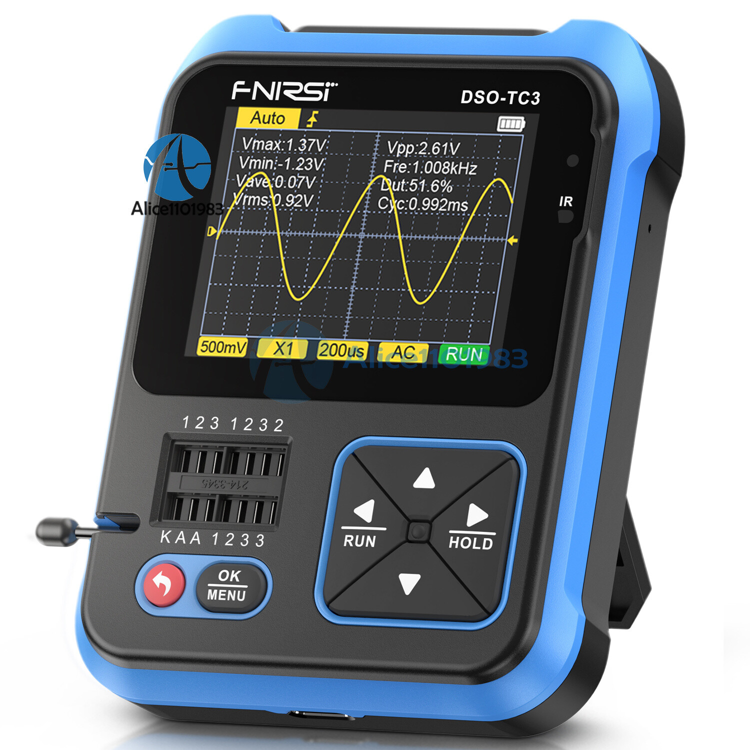 DSO-TC3 500kMHz Handheld Digital Oscilloscope Transistor Tester Signal Generator