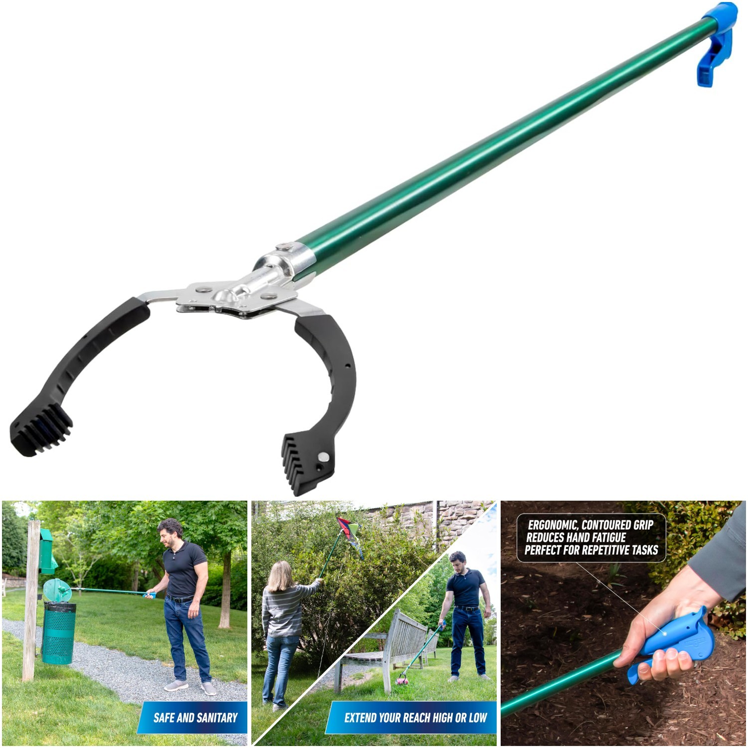 48 Inch Reacher Grabber Tool Trash Picker Upper Built-In Magnet Ergonomic Grip