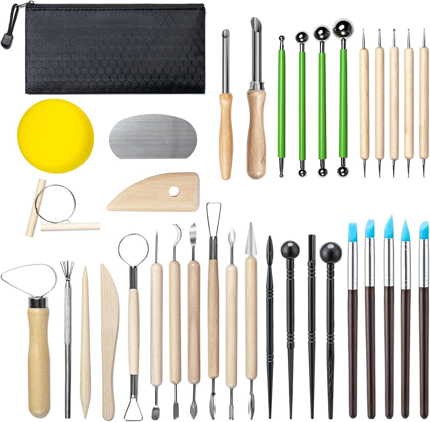 36 PCS Clay Sculpting Tools Kit Pottery Modeling Carving Set for Beginners