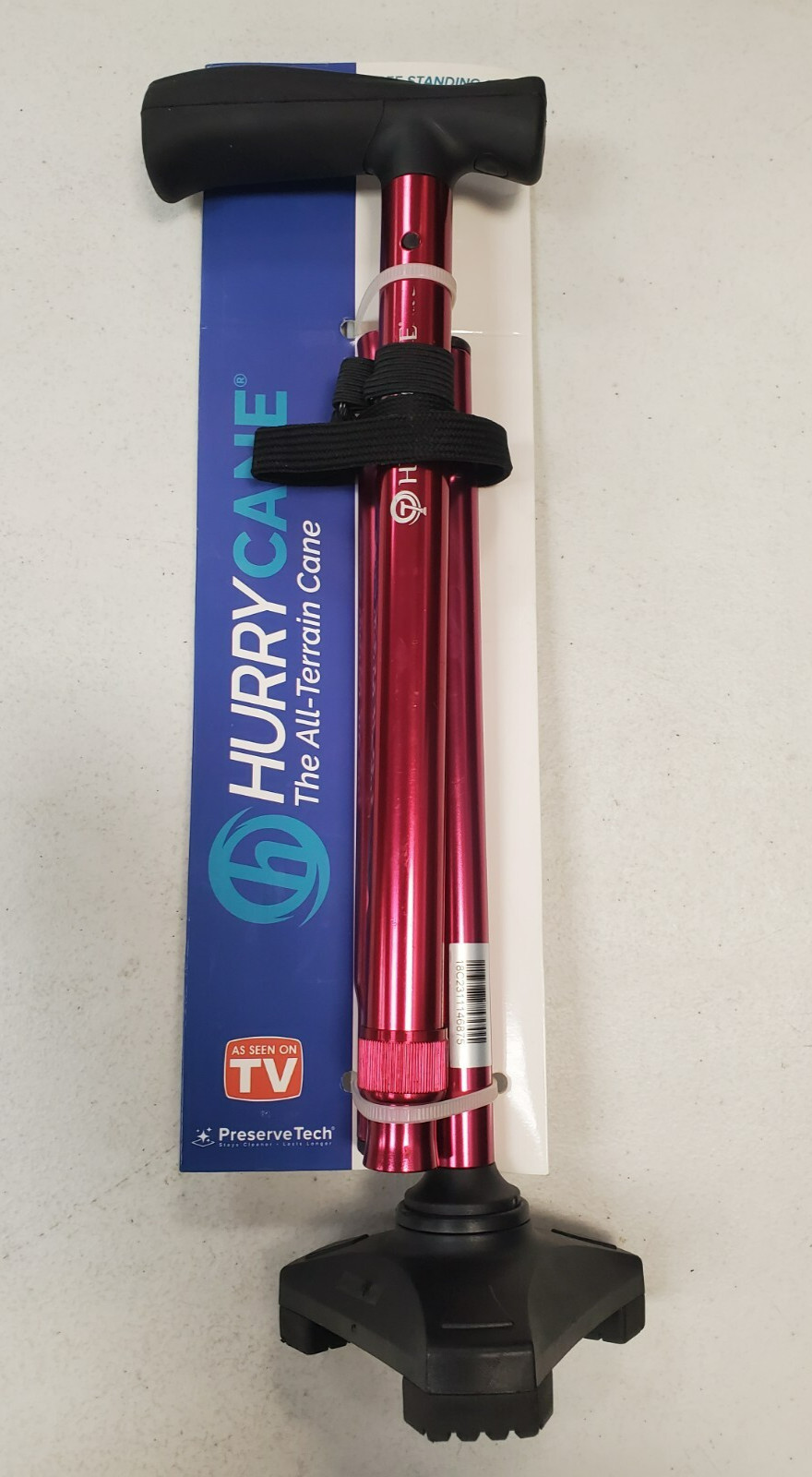 HurryCane HCANE-RD-C2 Freedom Edition Folding Cane w/ T Handle Red 1E