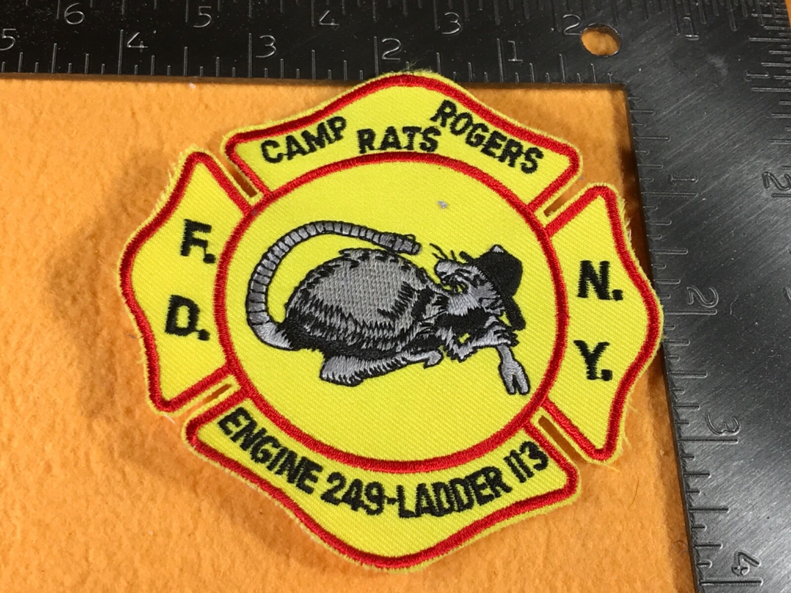 J1-35 NEW YORK FIRE DEPARTMENT PATCH - ENGINE 249 LADDER 113 - CAMP ROGERS RATS