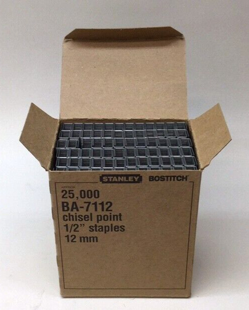 Stanley BA-7112 Staples Chisel Point 1/2" Bostitch (Pack of 25,000) Approx.