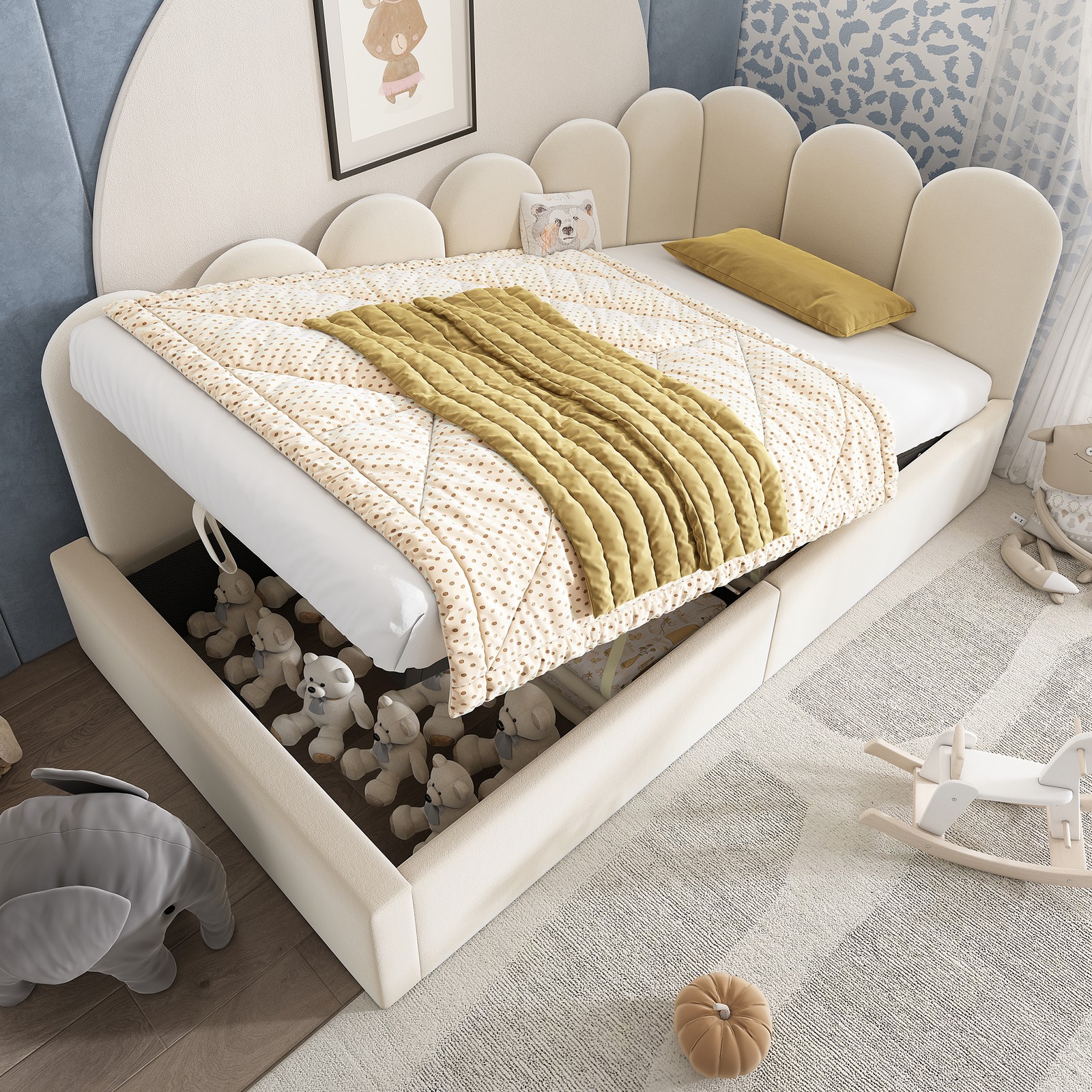 Upholstered Daybed Bed With Storage,Ottoman Bed Twin Size Single Sofa Bed, Dayb