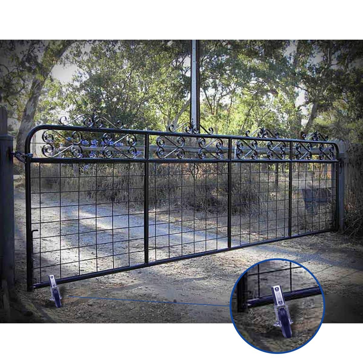Gate Wheel Supporting Swing Gate with 1-3/8"Thru 2-1/8" Gate Frames Gate Support