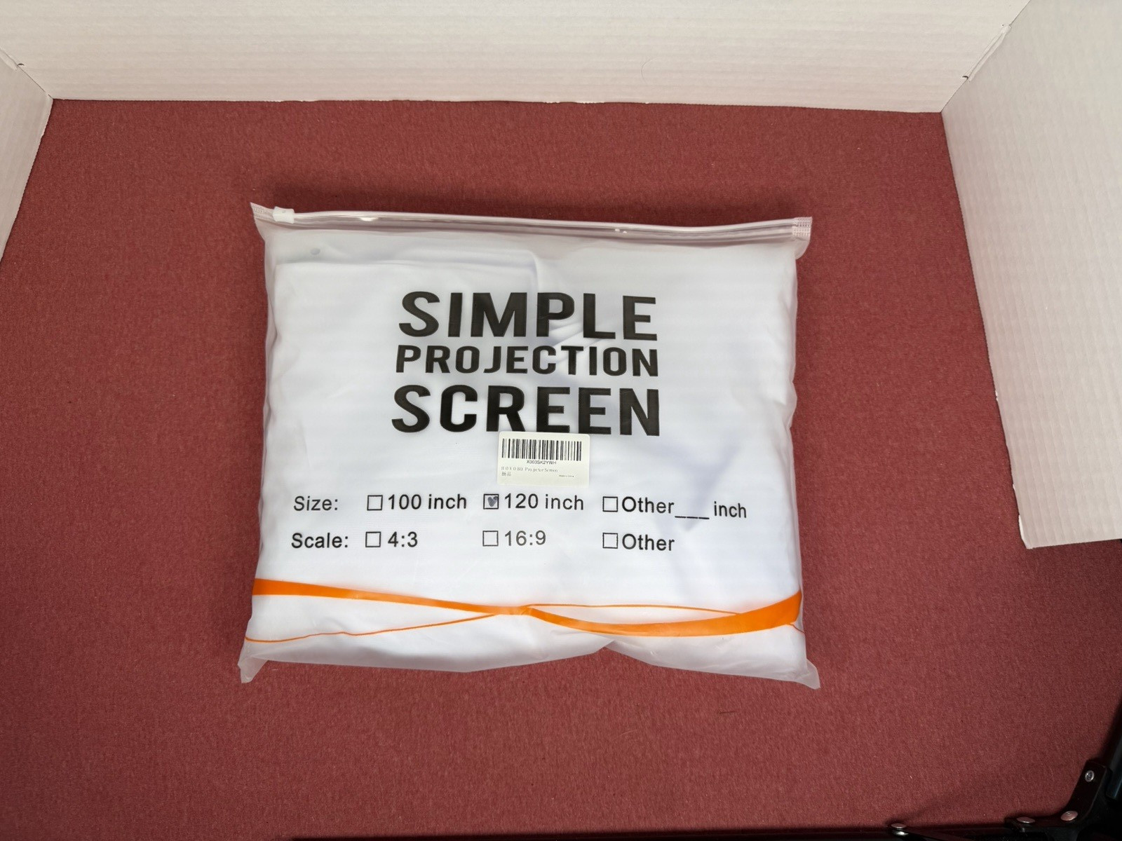 Simple Projection Screen Size: 120 Inch/Proportion: 16:9 wall mountable