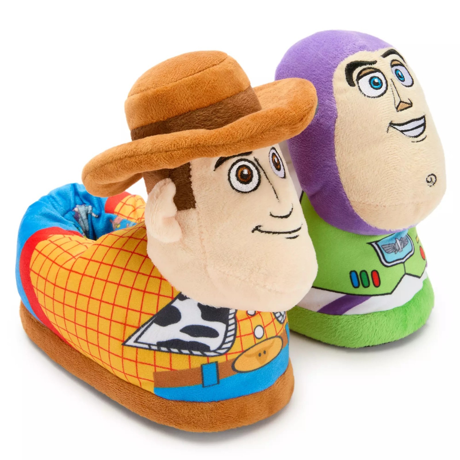 Disney Store Buzz Lightyear & Woody Slippers Kids Toy Story Logo Pixar Heros NEW