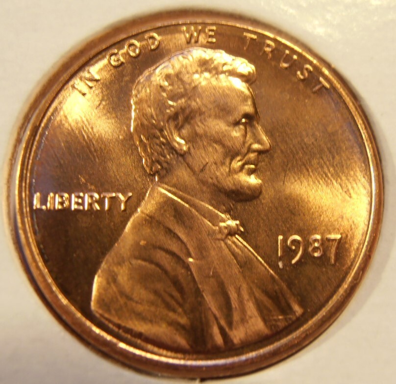 1987 P BU Lincoln Cent
