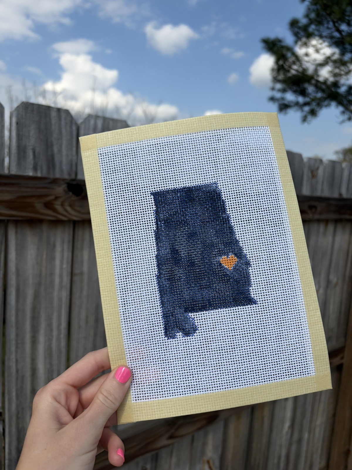 Auburn, Alabama Needlepoint Canvas, Hand Painted 13 Mesh, Graduation Gift