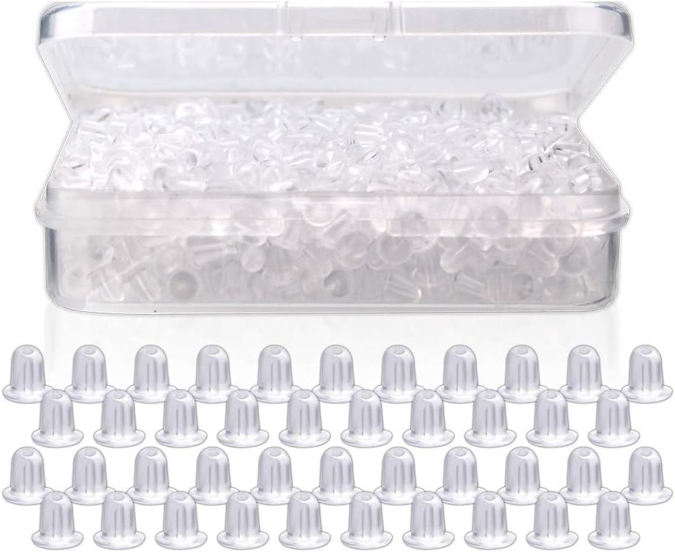 Clear Earring Back 5 Mm Silicone Clear Earring Clutch Safety Backings 1200 Piece