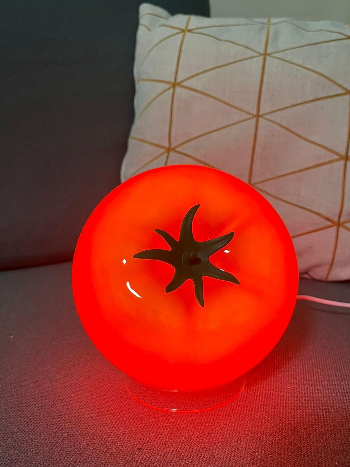 Kawaii Tomato Table Lamp Cute Night Light Bedside Side Lamp for Bedroom