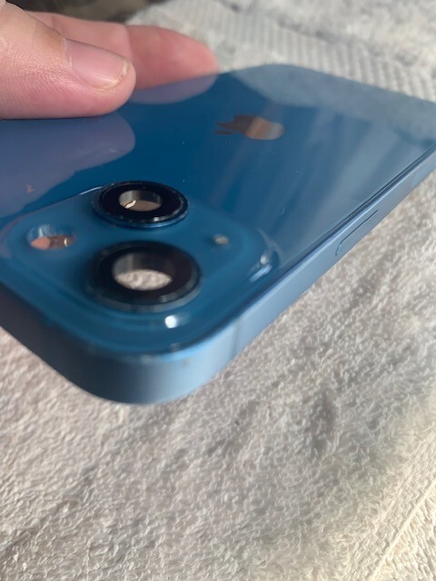 Apple iPhone 13 rear housing back glass chasis blue ( D )