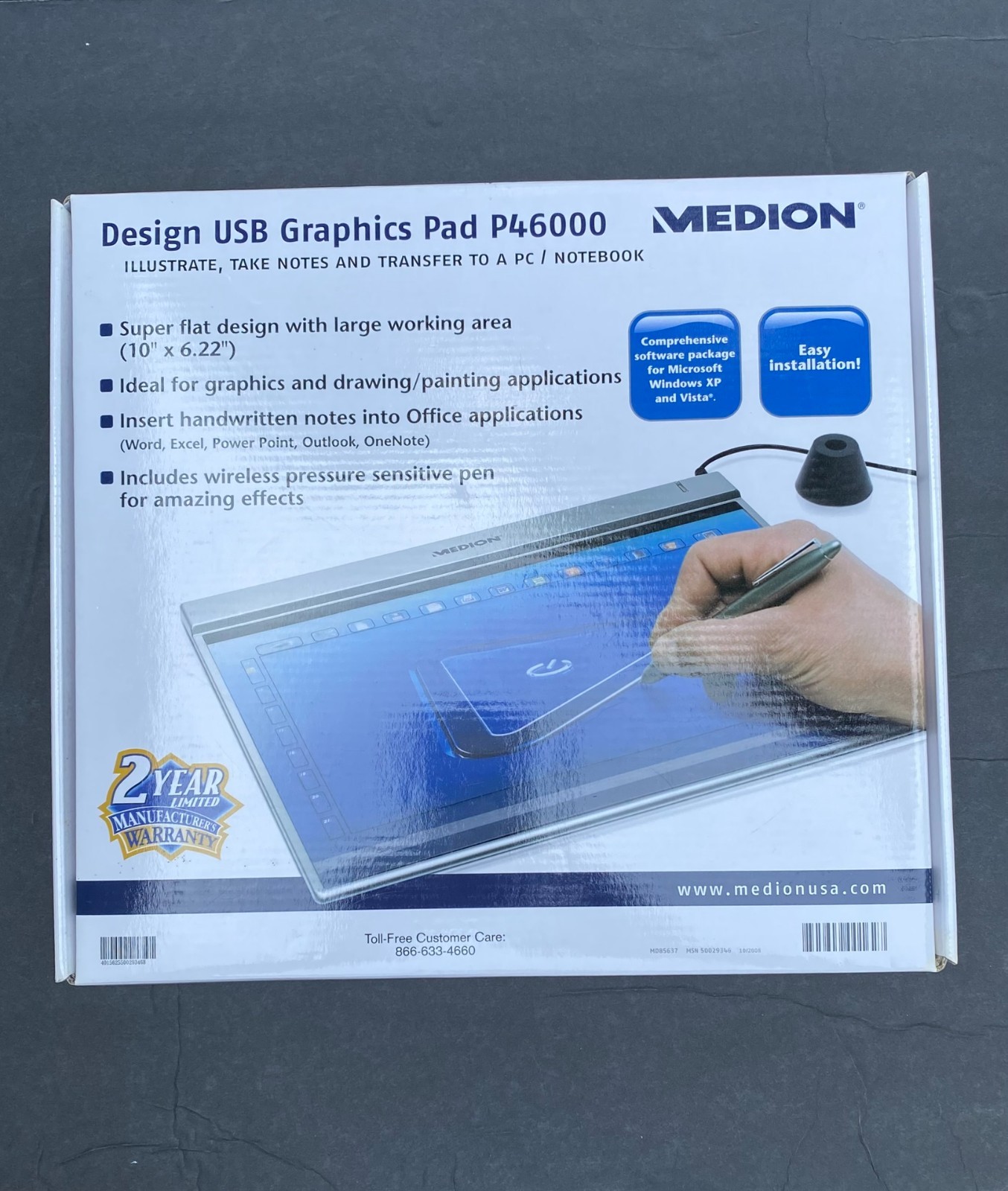 Medion Design USB Graphics Pad P46000 “10”x6.22“ Programmable Hot Keys  New