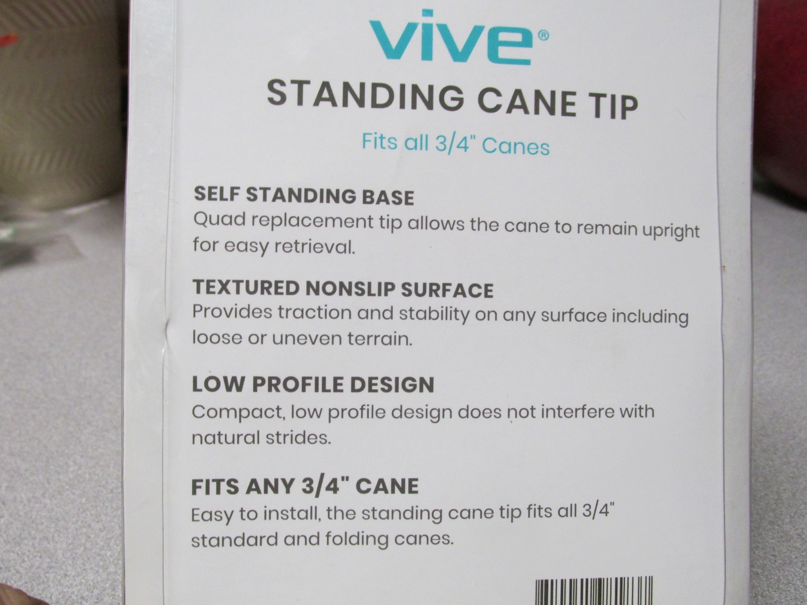 VIVE Self Standing Cane Tip Heavy Base Black