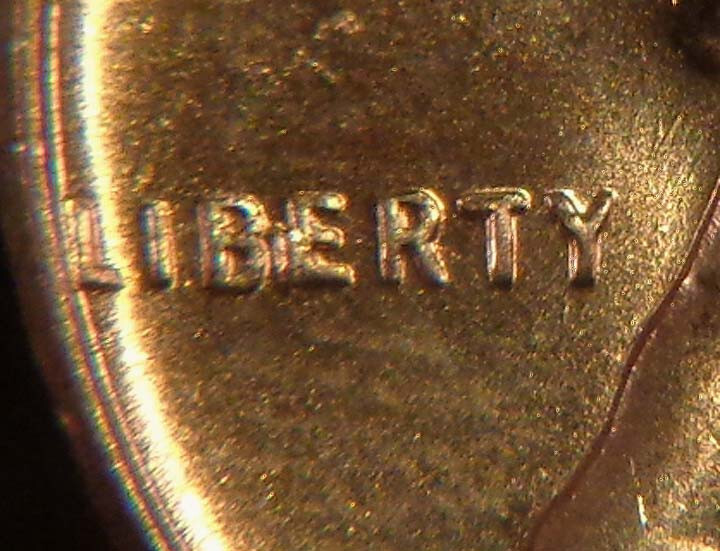 1957 D BIE Die Break Lincoln Cent CH/GEM BU