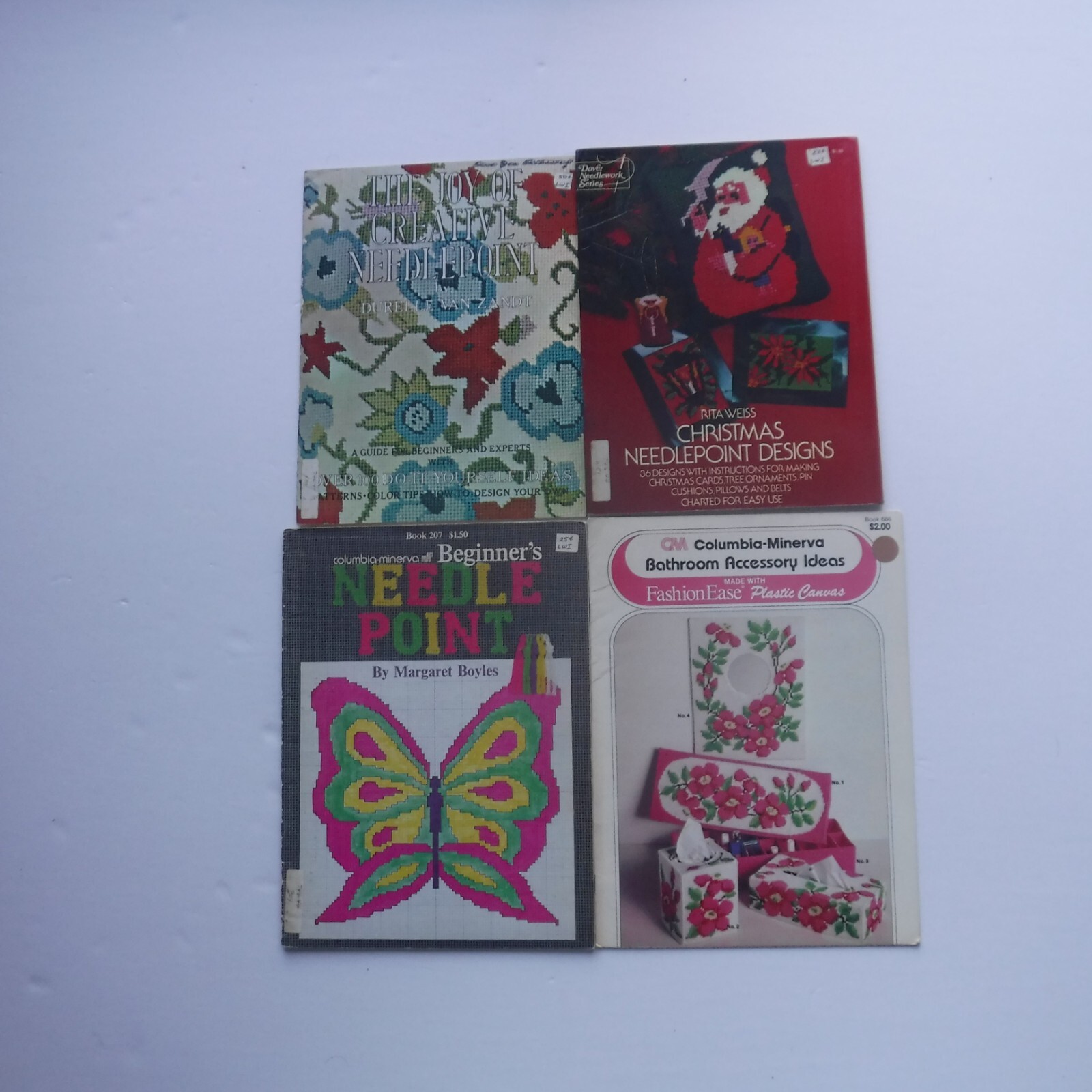 Vintage Needlepoint Pattern booklets Lot of 4 The Joy of Creative Needlepoint