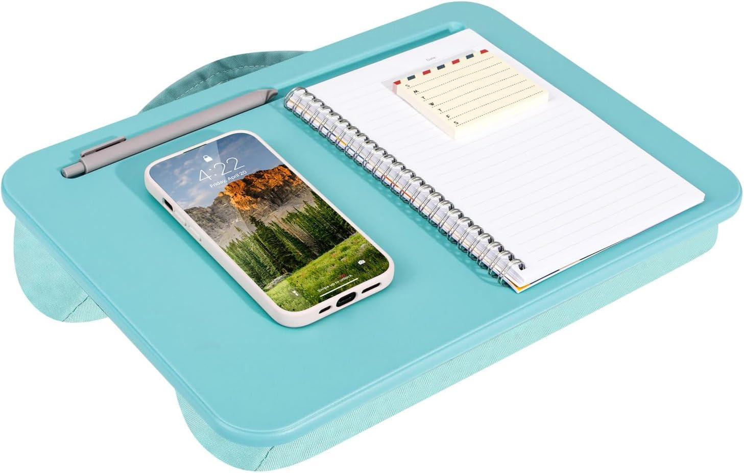 Compact Lap Desk – Fits up to 14″ Laptops – Aqua Sky – Style No. 43109
